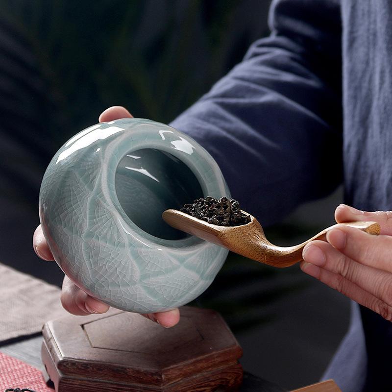 Contenedores de té chinos Vintage, Mini cajas de almacenamiento de cerámica, contenedor Retro sólido de té, organizador de cerámica, lata de té y cena para el hogar