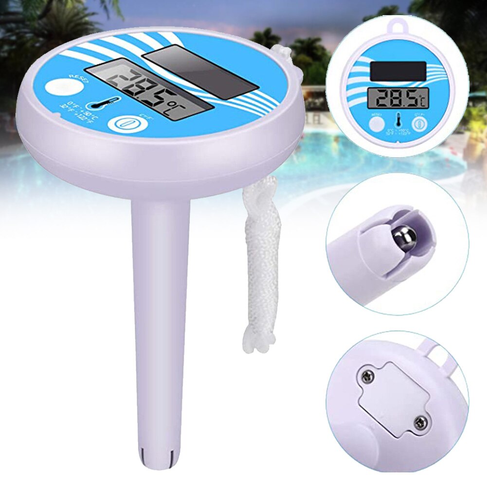 Solar Powered Swimming Pool Thermometer Digital Pool Floating Shatter Resistant LXY9