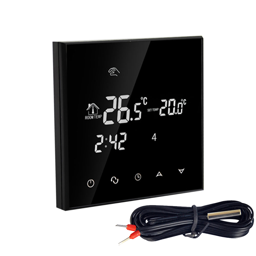 230 v 110 v 24VAC/DC Dubbele sensor Programmeerbare Touch Screen elektrische floor thermostaat verwarming wiht EU