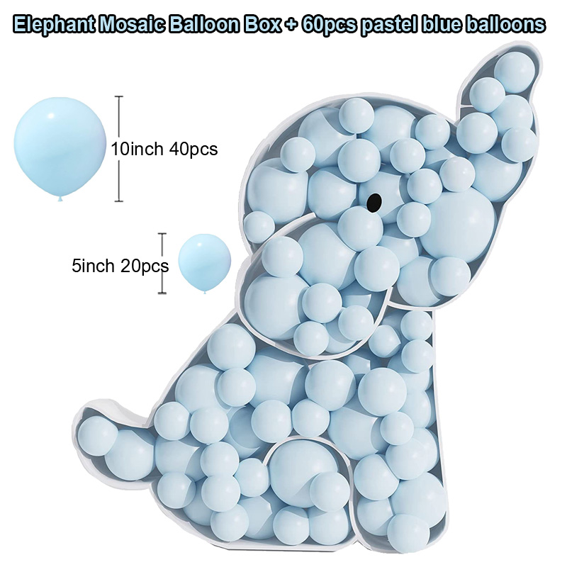 110cm Elephant Shape Mosaic Balloon Frame DIY Mosaic Filling Box Baby Shower Kids Birthday Party Wedding Jungle Safari Backdrop: CAMOUFLAGE