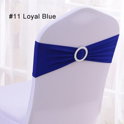 4 Pieces Wedding Spandex Chair Sashes Gold Pink Orange Yellow Chair Sash Bands Bow Wedding Party Birthday Chair Decoration: 11 Royal Blue