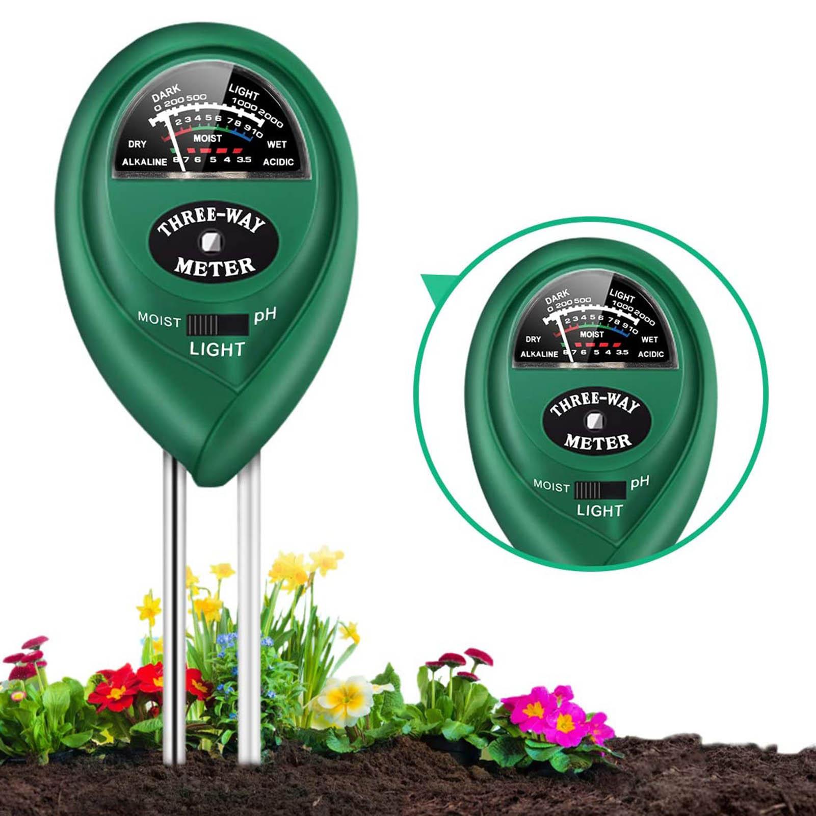 3in1 Soil Water Moisture PH Meter Acidity Humidity Sunlight Light PH Test Garden Plants Flowers Moist Tester Testing Instrument