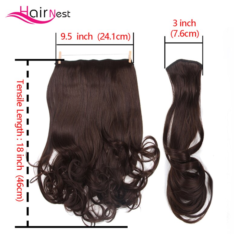 Hair Nest Hair Extension Clip Secret Fish Line Hairpiece Body Wavy Hair Synthetic Hair For Women Curly Hair18Inch Length