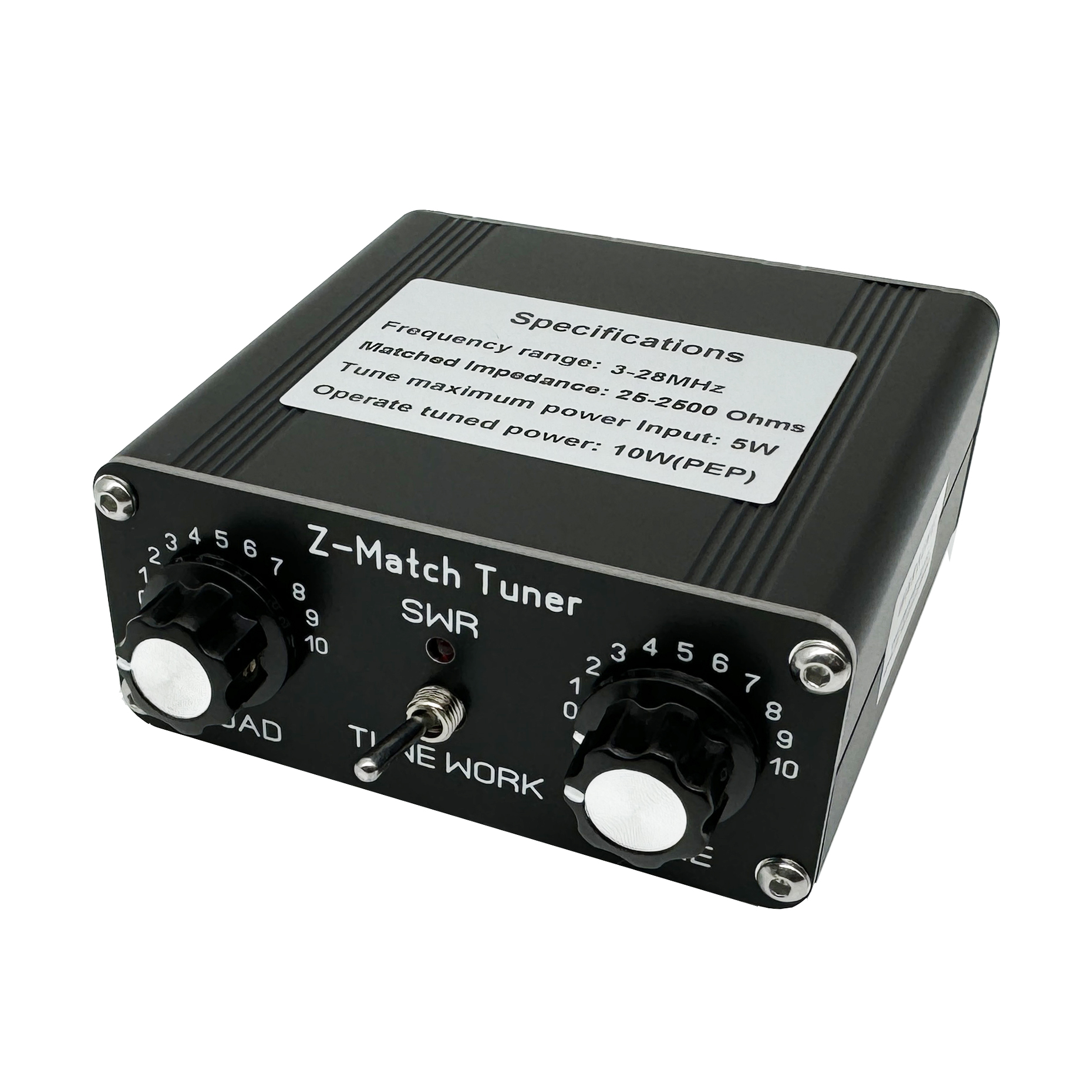 NEUER manueller QRP Z-Spiel-Antennentuner 3–28 MHz: Schwarz