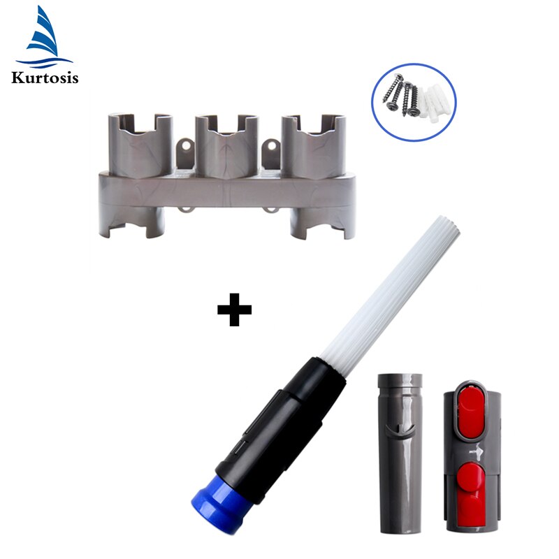 Storage Bracket Holder Cleaning Tool Attachment Brush Adaptor Set Replacement for Dyson V8 V10 V7 Vacuum Cleaner Accessories: 4pcs