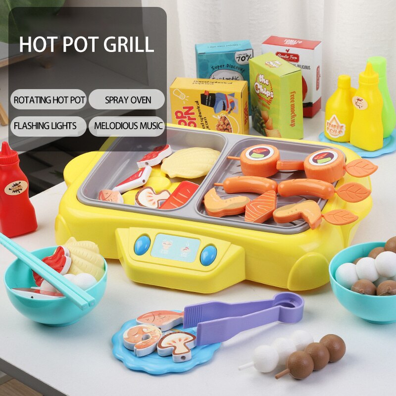 Kinderen Pot Barbecue Speelgoed Kleine Huishoudelijke Apparaten Speelgoed Simulatie Spray Mini Keuken Speelhuis Educatief Speelgoed