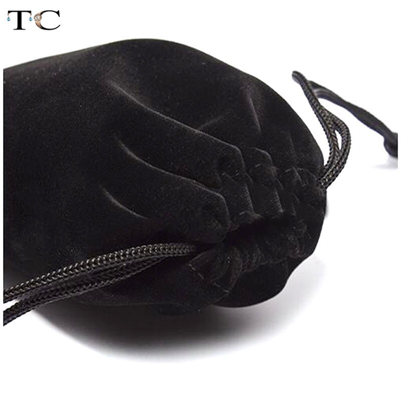 10Pcs/lot Black Velvet Bag Pouch Drawstring Velvet Pouches Bag Jewelry Packaging Display Bags Box