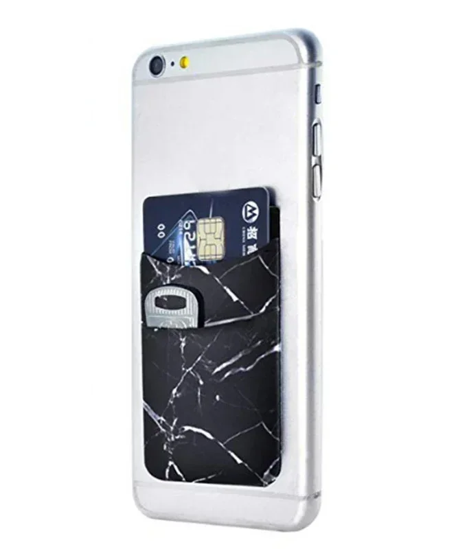 Custodia a portafoglio per telefono con buste per carte adesive autoadesive, porta carte di credito e tasca per cellulare in silicone per uomini e donne: marrone