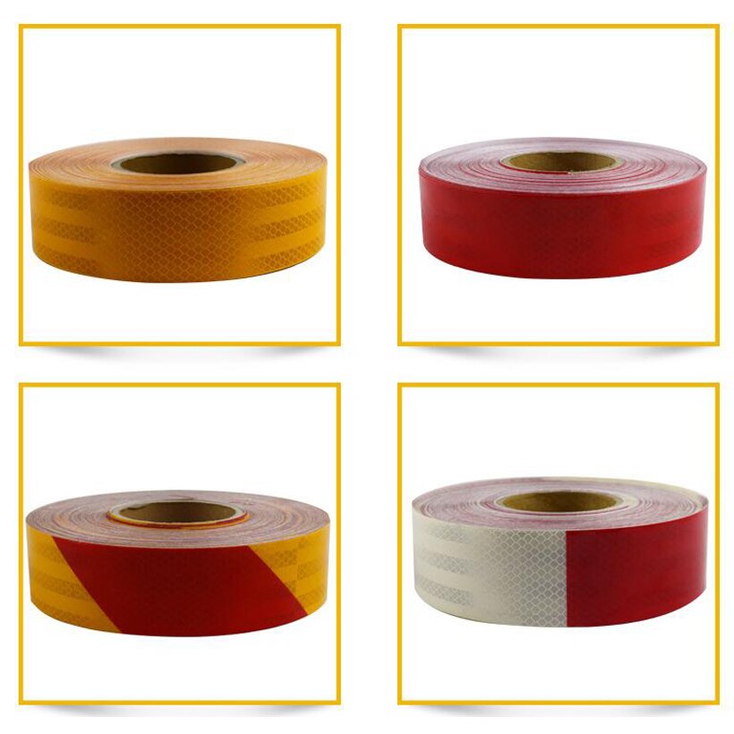 50 Mm X 25 M Reflecterende Fiets Stickers Plakband Voor Fiets Veiligheid Wit Rood Geel Reflecterende Fiets Stickers