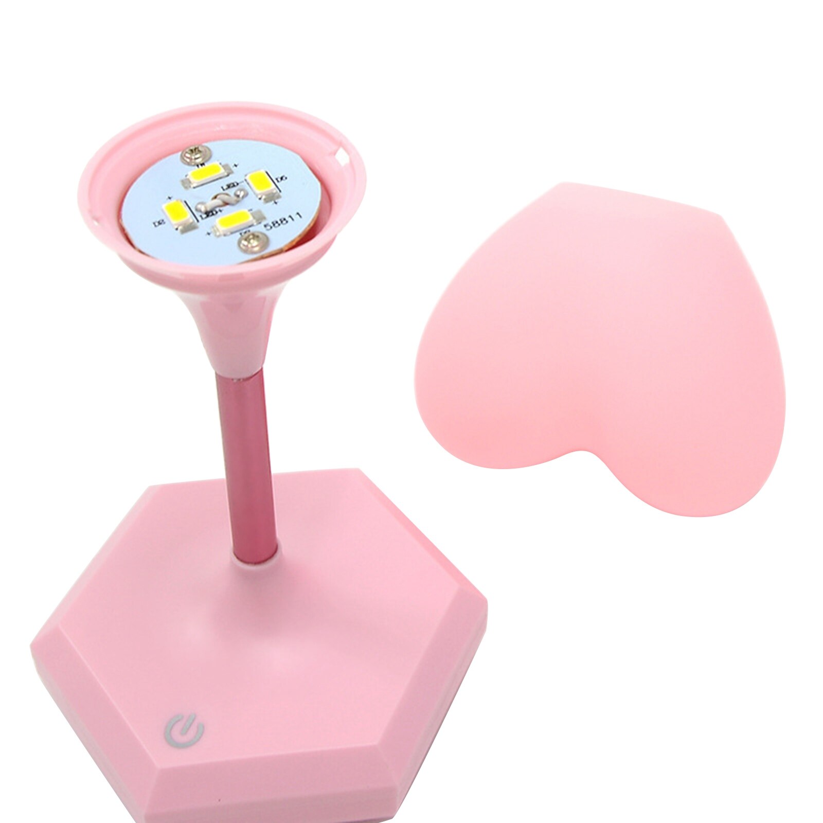 Recording Heart Shape Night Light Unique Touch Sensing USB Charging Bedside Remote Control Dimming LED Desk Lamp