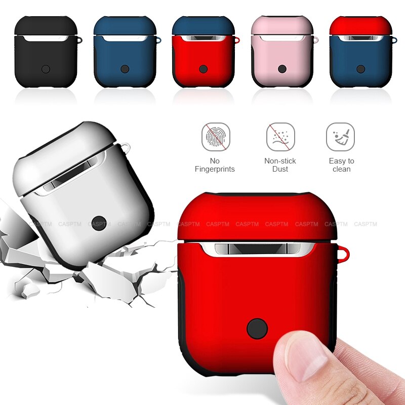 De Lujo TPU blando colorido + funda de silicona para PC para los Airpods 1 2 auriculares Bluetooth con carcasa para los Airpods de Apple funda de silicona accesorio