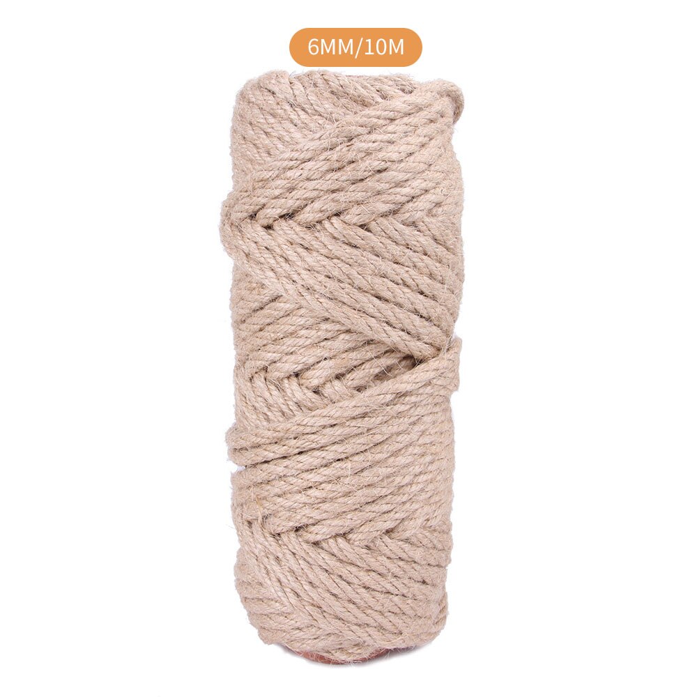 6mm Natural Sisal Rope For Cat Climbing Frame DIY Handmade Jute Rope Lighting Rope Binding Hemp Rope Climbing Frame: 6mm 10m