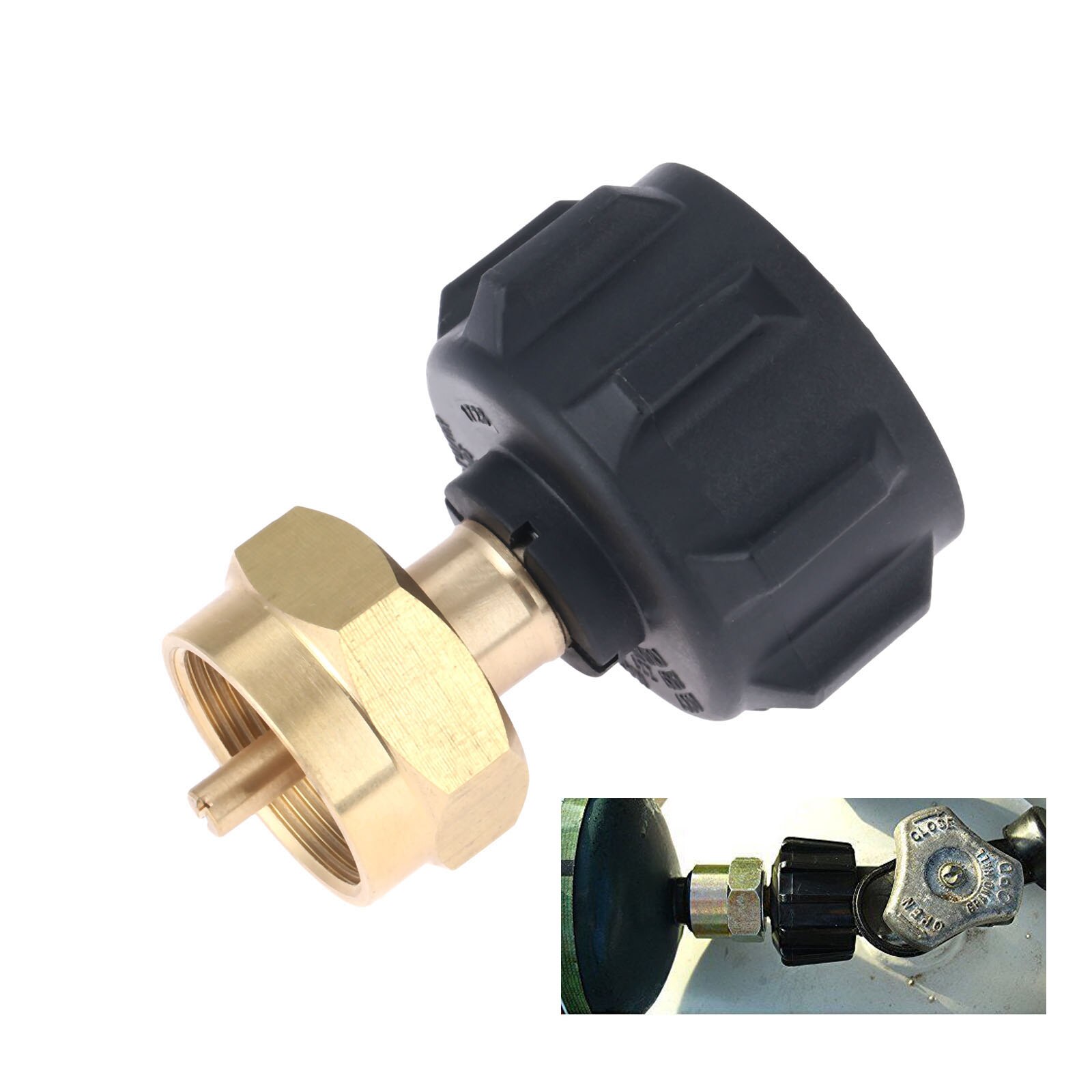 1 LB Propane Refill Adapter for QCC1 Tank and 1LB Gas Bottle Cylinder Outdoor BBQ Grill