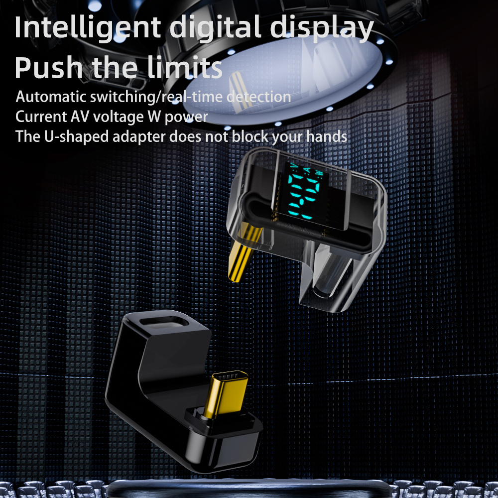 NNBILI 90 Degree USB C Adapter Right Angle U Shape Type C Adapter 40Gbps Data Transfer PD 140W USB4.0 8K 60Hz for Thunderbolt