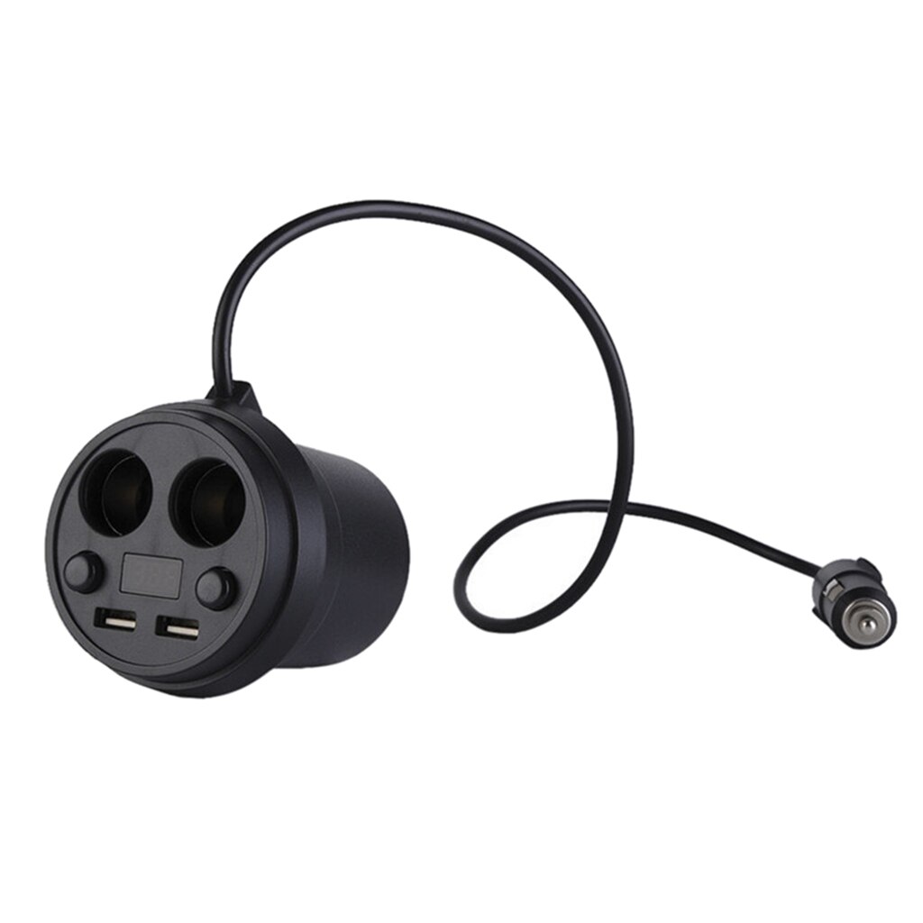 Dual 2 USB Ports 12V-24V Car Lighter Slot Charger Adapter, Multi-functional