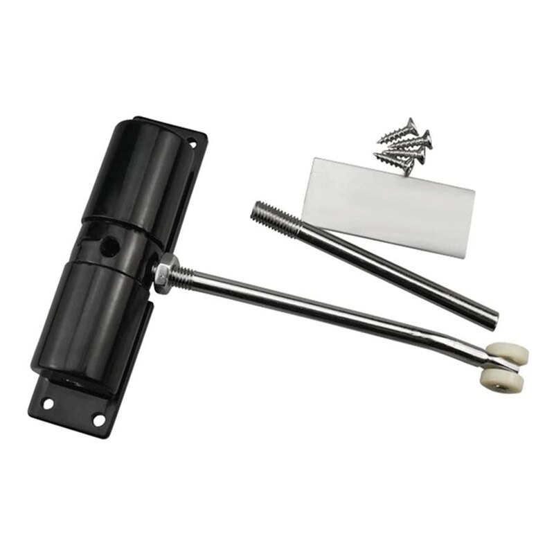 Brand Door Closer Automatic Adjustable Closers Light Duty Zinc Alloy Spring Door Closer（Black, white）