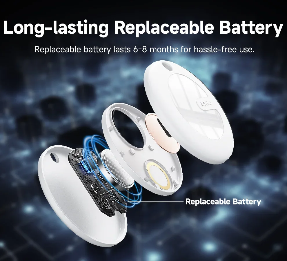 MiLi Smart Tracker Mitag Bluetooth Locator Mobile Pet Elderly Kids Keys Finder Anti-Lost Device For Android Find My