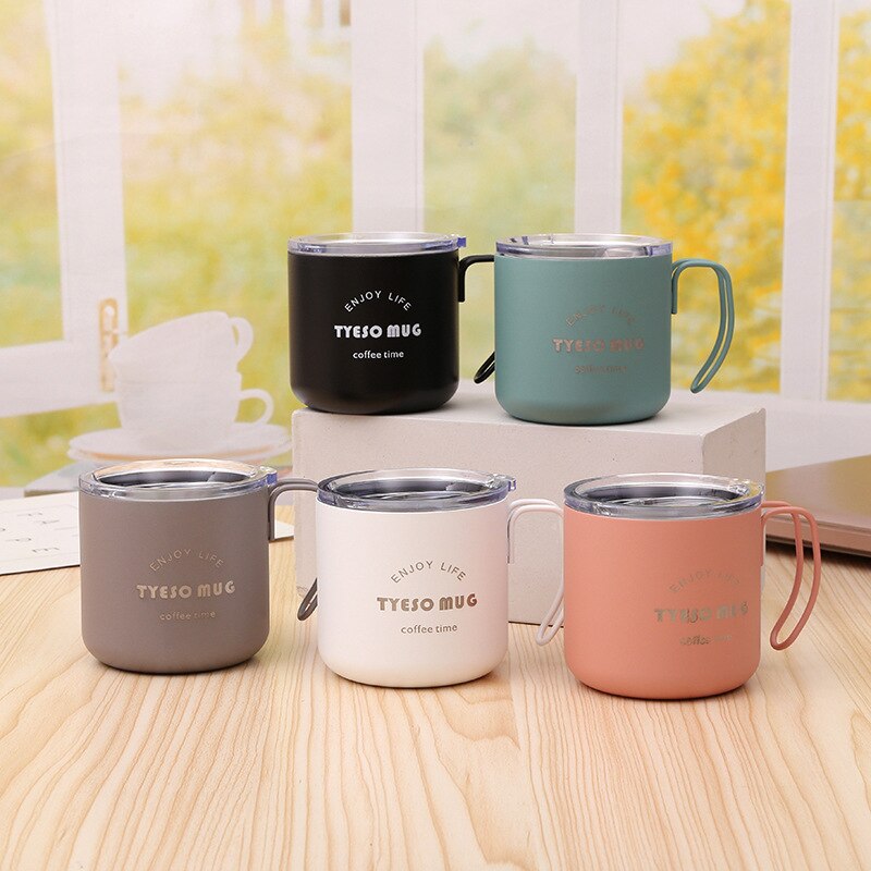 Favourite TYESO 304 Stainless Steel Vacuum Coffee Cup With Lid Office Portable Milk Drink Water Tea Metal Travel Mug Taza