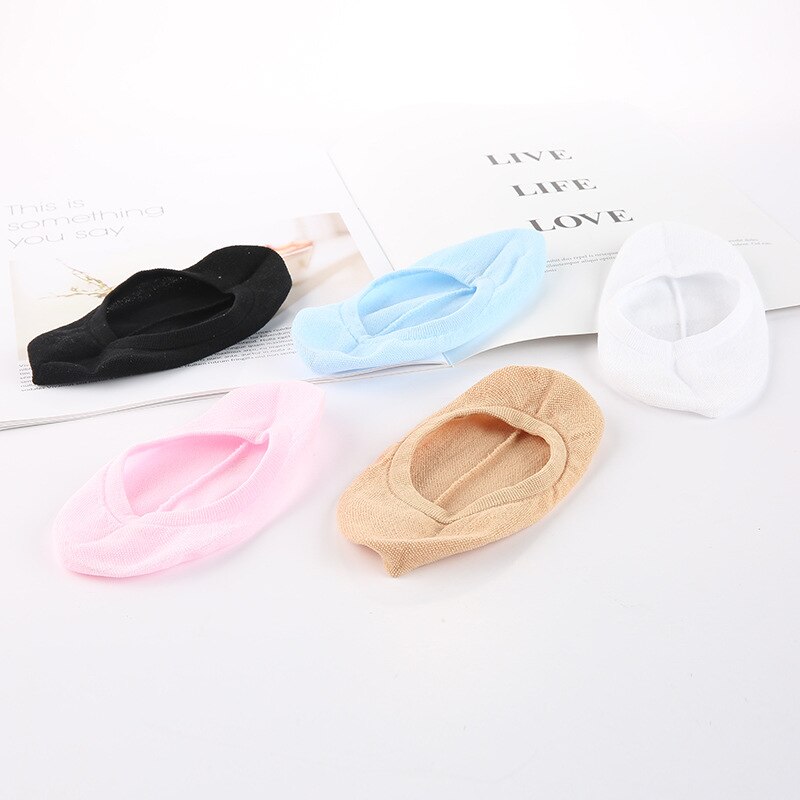 5 pairs invisible women's socks for spring summer candy color pink socks women 50801