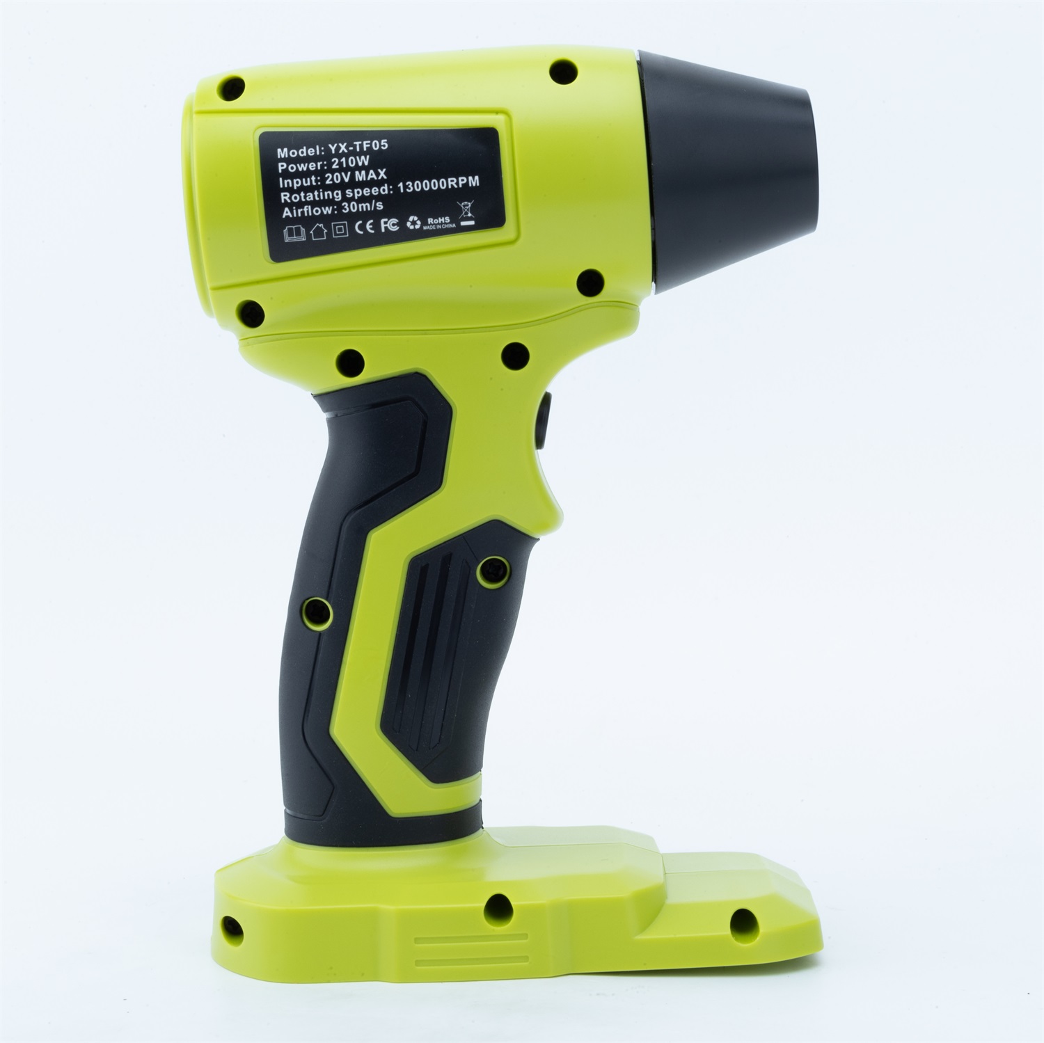 Voor Ryobi 18V ONE+ Li-ion batterij Jet Blower turboventilator 130000 RPM draagbare draadloze handblazer-föhn met 4 snelheden