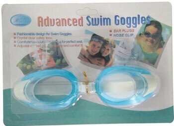 Lunettes de natation réglables pour enfants avec bouchons d'oreille pince-nez accessoires de natation fournitures de parc aquatique pour lunettes de natation sûres pour bébé: Bleu ciel