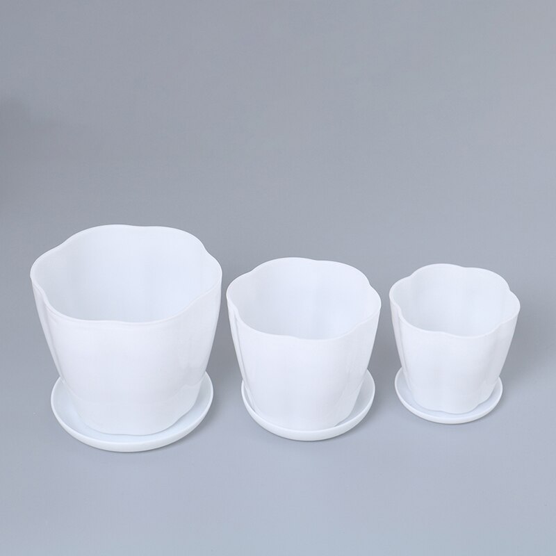 Imitation Ceramic Plastic Flower Plants Pots Thicken Succulents Nursery Garden Planter Home Office Decorative Crafts