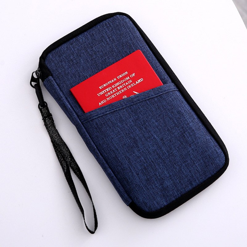 Multi-function Travel Passport Storage Bag Waterproof Portable Card Package WHShopping: navy