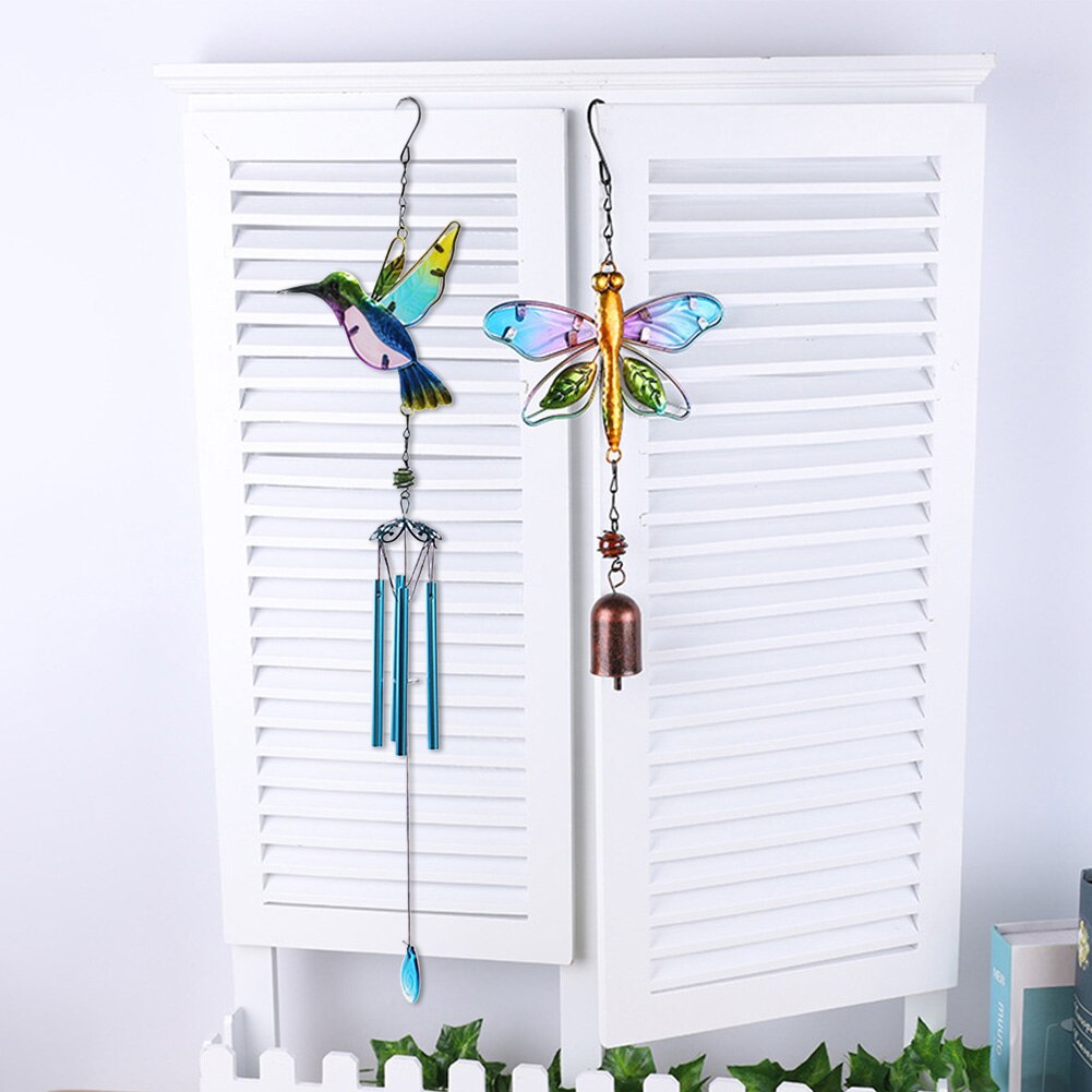 Mobile Hummingbird Dragonfly Romantic Hanging Garden Patio Home Decor Indoor Outdoor Art Craft Festival Wind Chime Balcony