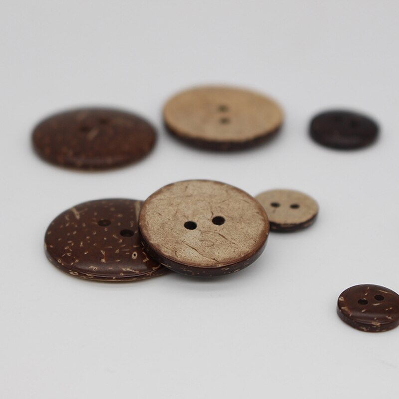 50 boutons de couture en bois de coco naturel, 2 trous, bricolage, Scrapbooking, bouton Flatback en bois, décoration de vêtement