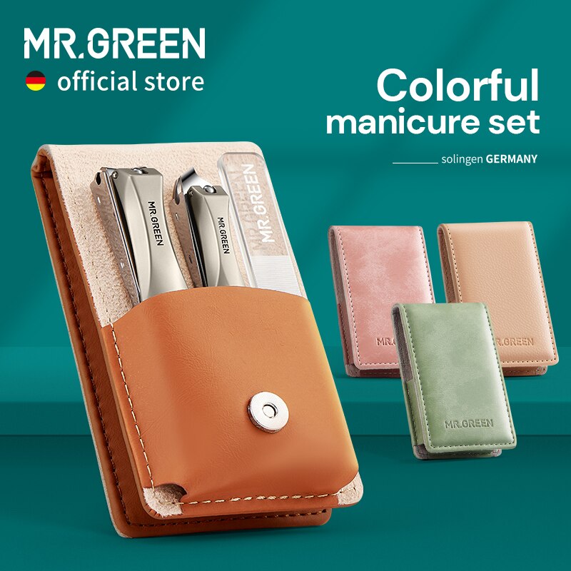Mr.green manicure sæt kirurgisk saks rustfri negleklipper værktøj pedicure sæt bærbart rejsesæt til hjemmet neglesaks