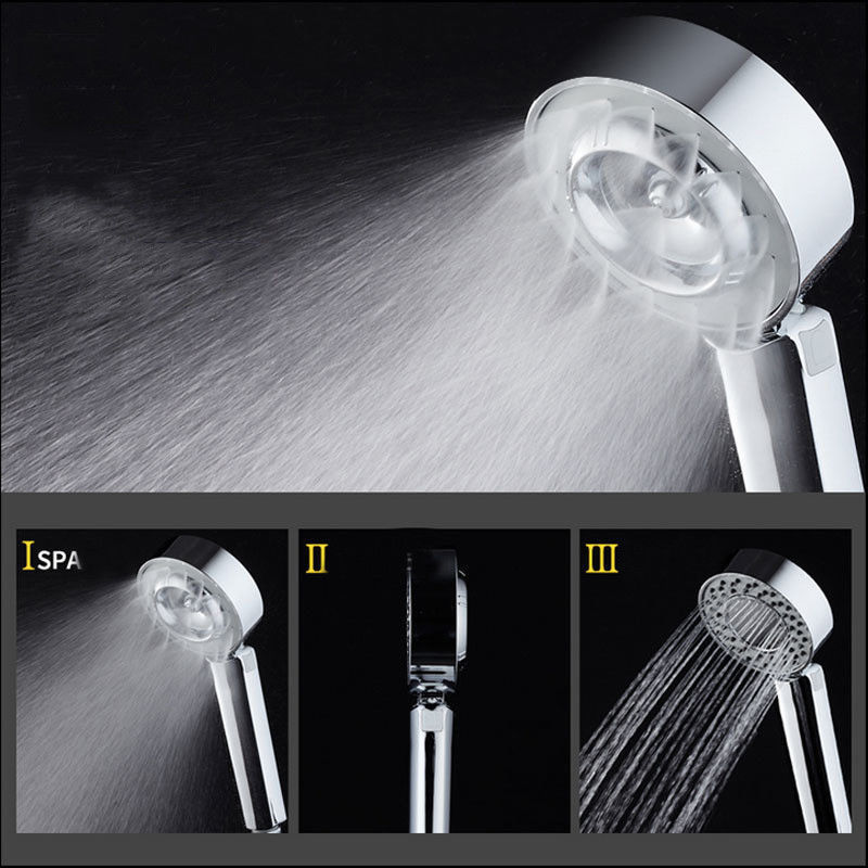 3-Stage Magic SPA HandHeld Shower Head Bathroom Water Saving Pressure Energy Douche Mount Head &