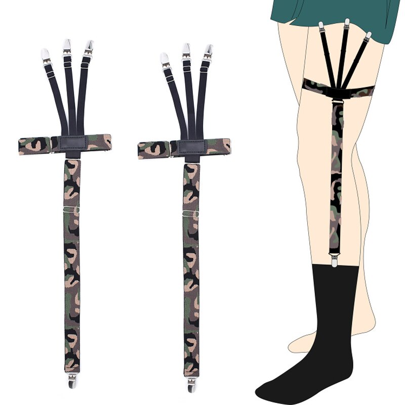 Man's Garters Shirt Stays Skirt Holder Gentleman's Leg Suspenders Shirt Braces Elastic Uniform Strap Shirt Garters