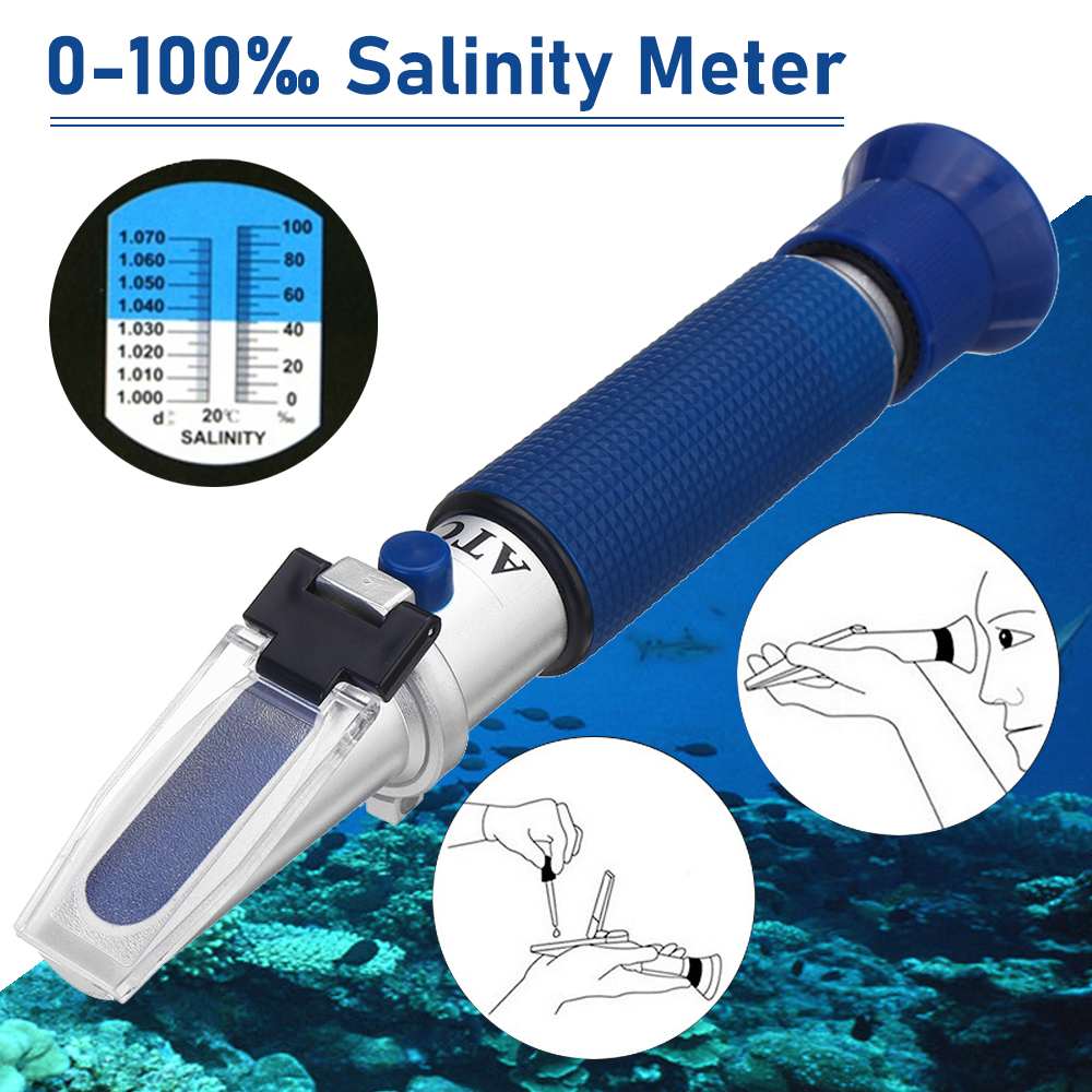 Handheld Salinity Refractometer Meter Concentration 0-10% For Aquarium Aquaristics Mariculture Salinity Salt Water Test Meter