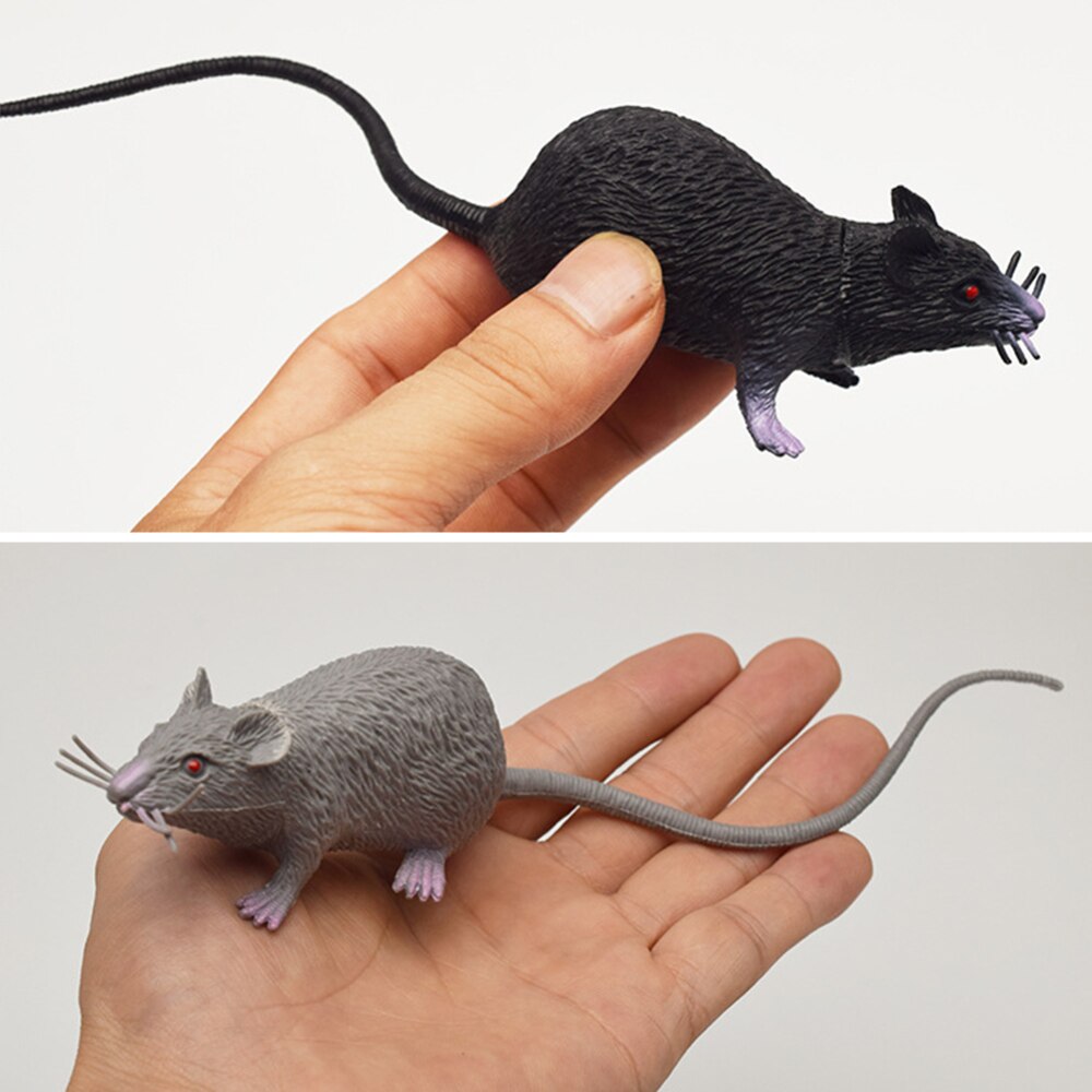 6 stks/set Halloween Funny Mouse Speelgoed Muizen Rubber Muis Ratten Beeldjes Realistische Speelgoed Scary Joke Plastic Craft Grappige Giften