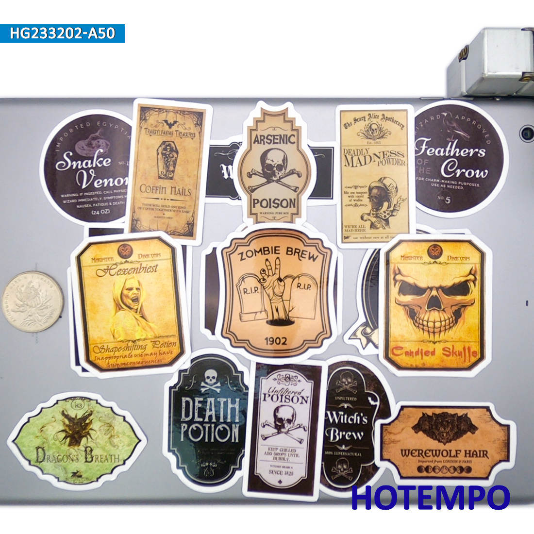 20/30/50 Stück, retro-Alchemie, Lustiges Halloween, Zaubertrank Etiketten Aufkleber, für Flasche, Sammelalbum, Gepäck, Telefon, Laptop, Auto, Motorrad, Fahrrad, Tasse, Tagebuch, Aufkleber Spielzeug