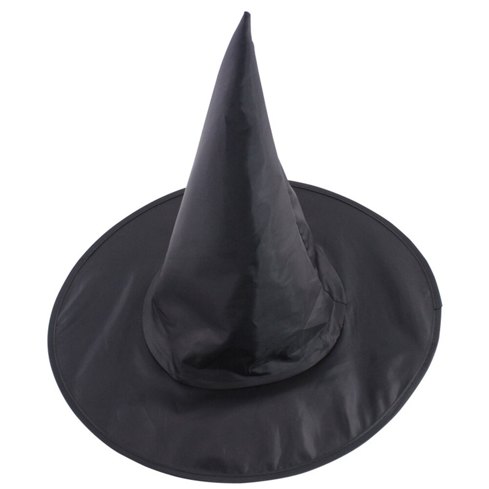 Adult Women Black Witch Hat Pointy Cap Halloween Party Costume Cosplay Accessory