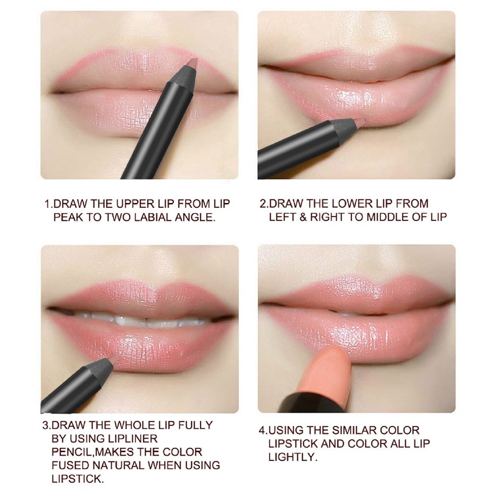 FRESHME Multi-functional Lipliner Pencil Long Lasting Waterproof Lip Cosmetic Makeup Colorful Lip Liner Pens Set