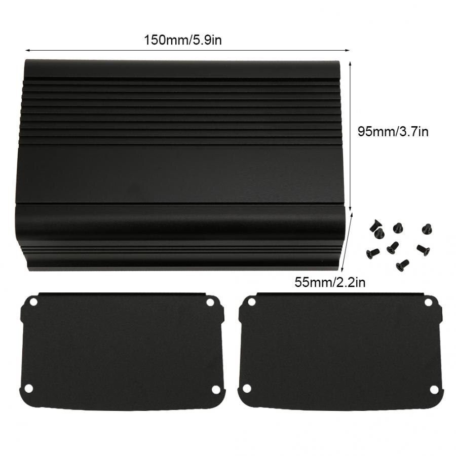 Aluminum Project Box Matte Black Enclosure Case DIY Circuit Board Controller Casing 55x95x150mm waterproof junction box