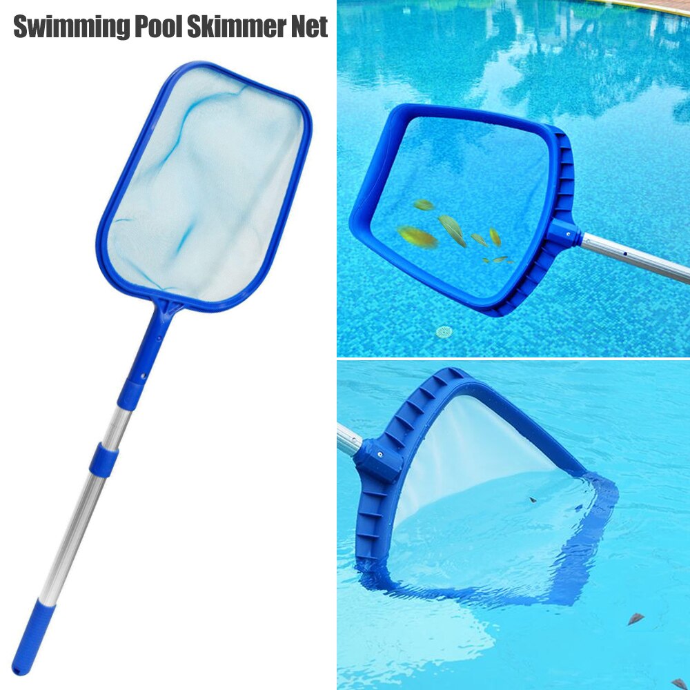 Blå pool rengöring nät verktyg bärgning nät mesh pool skimmer lövfångare väska pool renare tillbehör