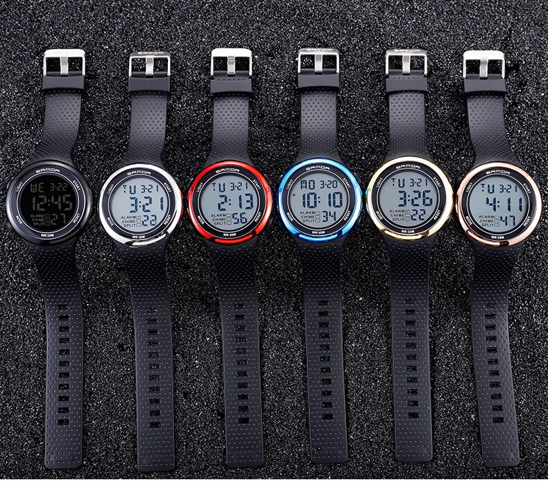 Mens Sports Watches Self Calibrating Digital Watch Waterproof 100m Multifunctional Swim Diver Outdoor Wristwatch