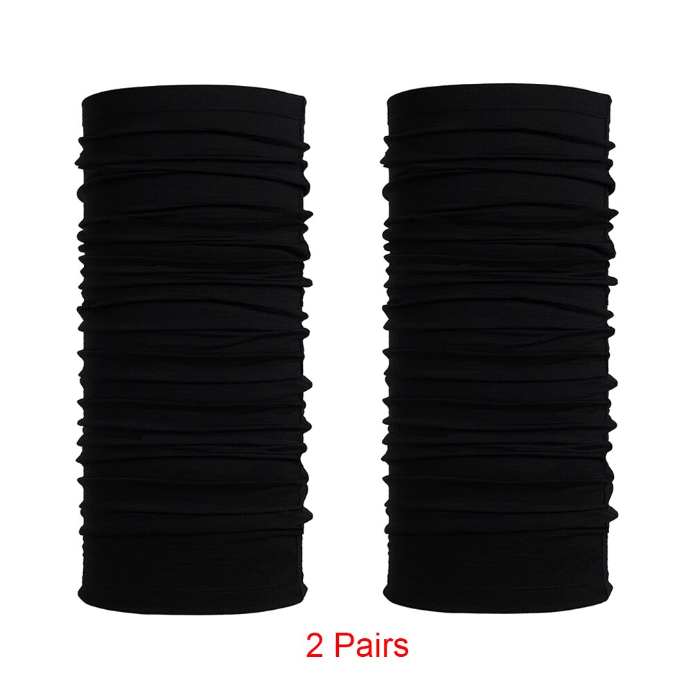 Adult 100% Merino Wool Neck Gaiter - Ski Face Mask Neck Warmer Ring Wrap for Men Lightweight 1 Layer Warm Cover &amp; Scarf 2-Pack: Black (2 Pairs)