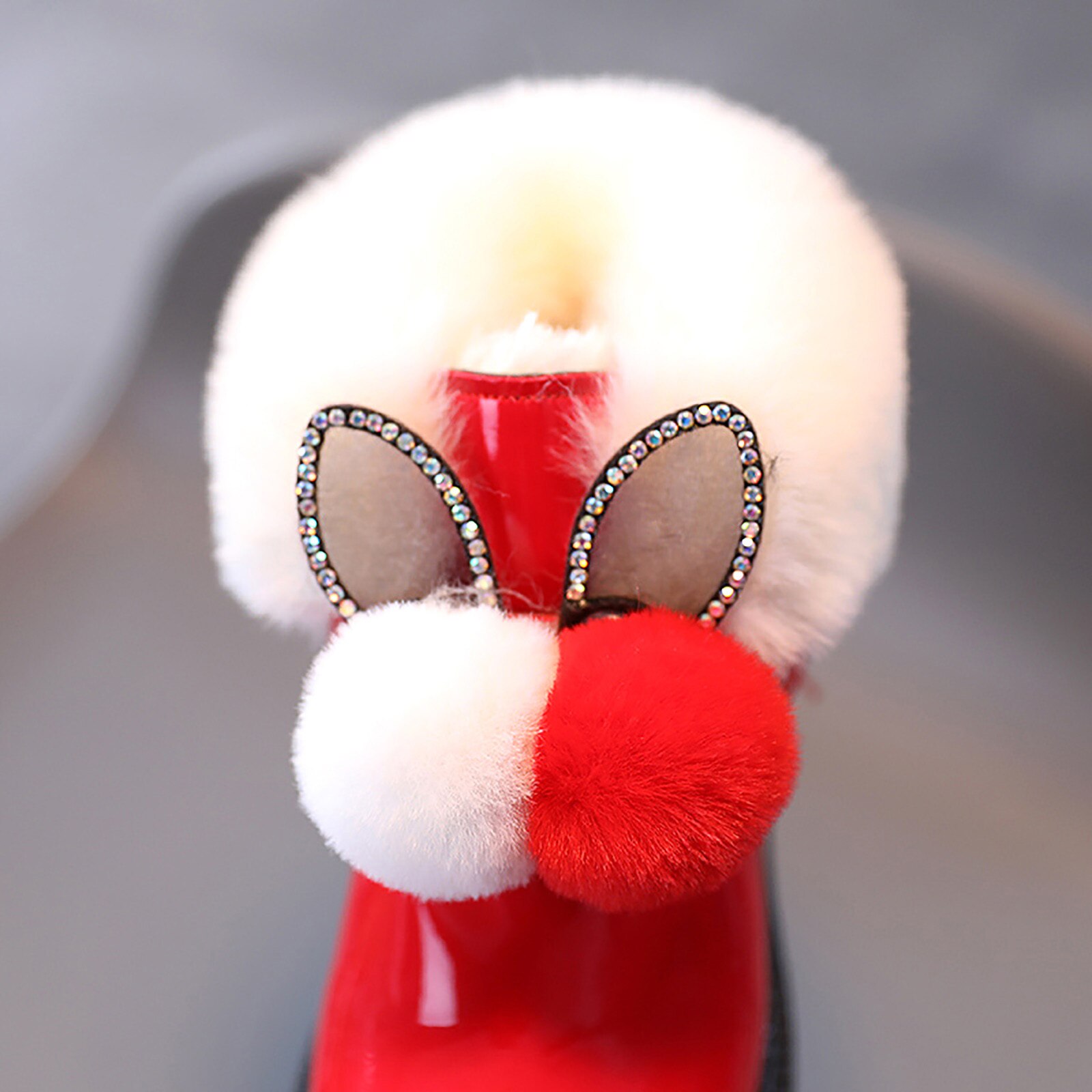 freundlicher- und Baby-mädchen-prinzessinnenschuhe, haarballen-baumwollstiefel, schneestiefel für mädchen, wasserdichte Winter-schneeschuhe aus pu-leder