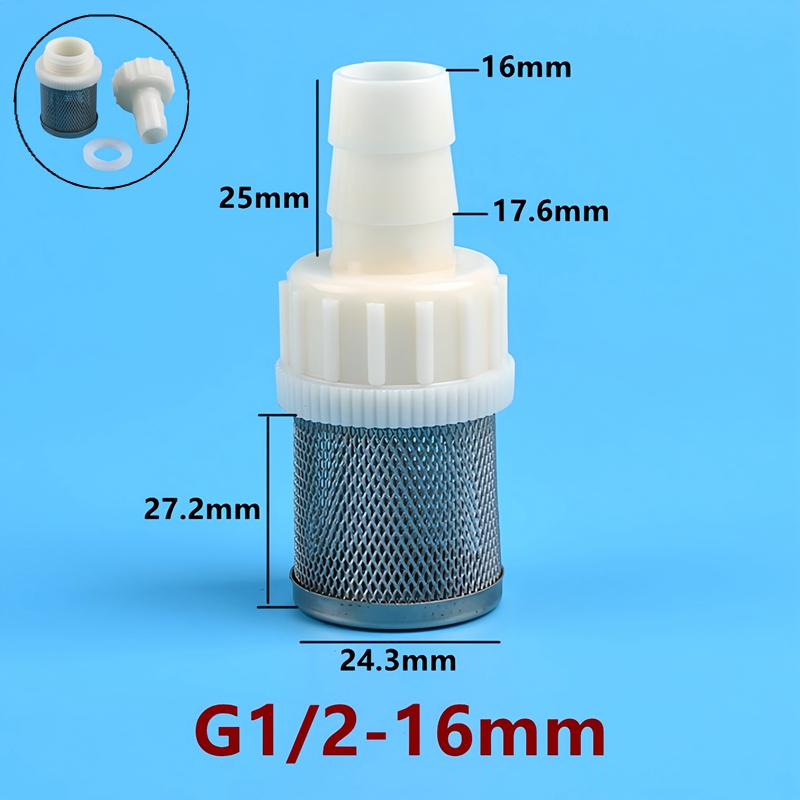 G1/2 4 ~ 20mm slangefilter dryppvanning industri landbruk vann rustfritt stål nettfilter vannpumpe innløpsfilter: Blå / 1/2 ''