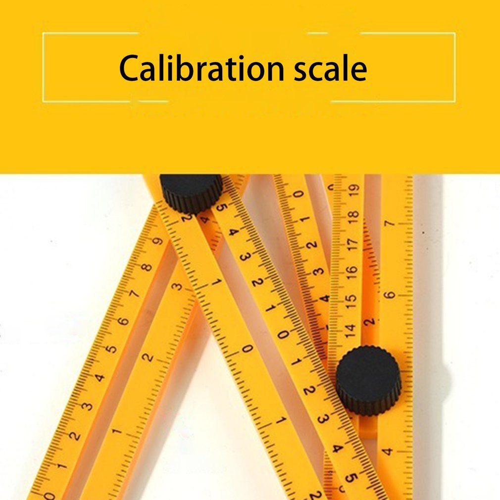 Multifunctional Abs Live Four-Square Ruled Plastic Activity Four-Fold Ruler Measuring Tool Folding Ruler Multi-Angle Ruler
