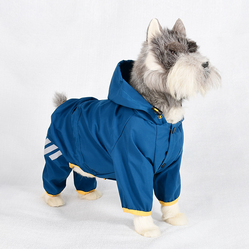 Dog Raincoat Waterproof Dog Rain Jacket with Hood Rain Coat with Leash Hole Lightweight four legs raincoat for Small Medium Dogs