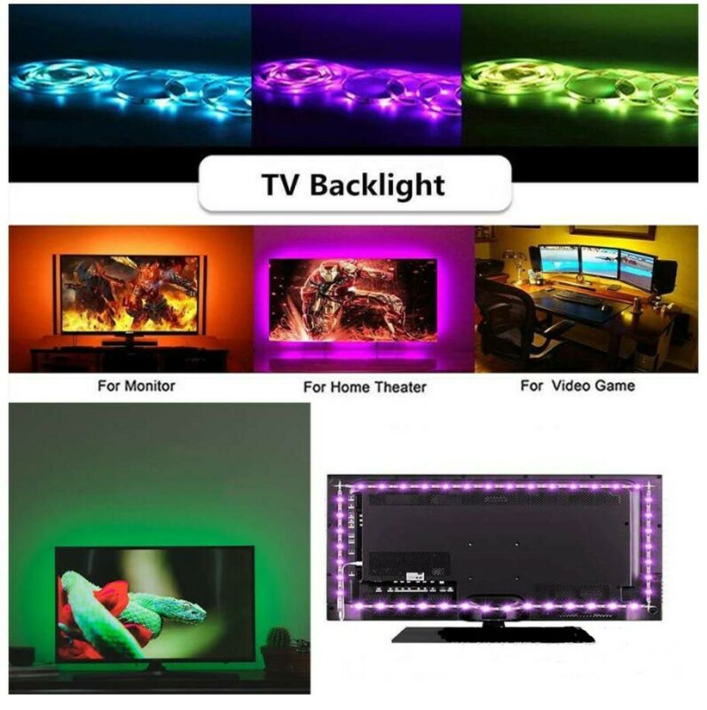 Newest USB Powered RGB 5050 LED Light Strip Computer TV Backlight Remote Waterproof Kit