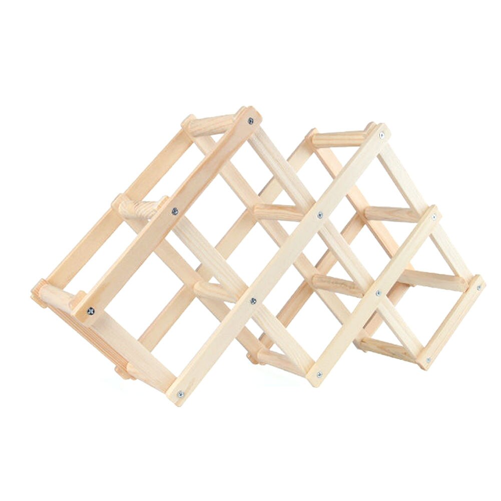 Estantes plegables de madera para vino, soportes de armario para botellas, estante de madera, organizador de almacenamiento para vitrina retro: 6bottles-Original