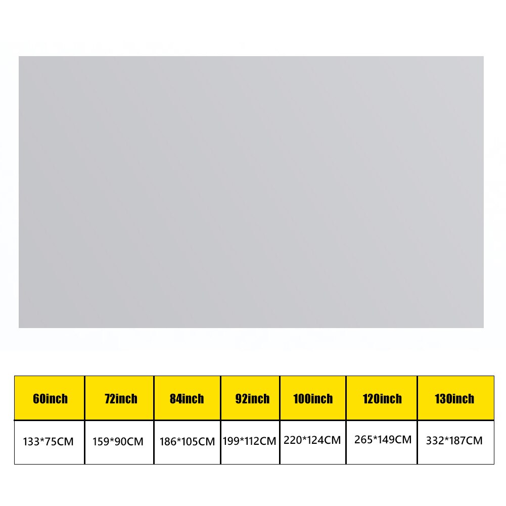 Portable Projector Screen 16:9 Metal Anti Light Curtain 4K HD Projection Curtain for Home Office 60 72 84 92 100 120 130 inch