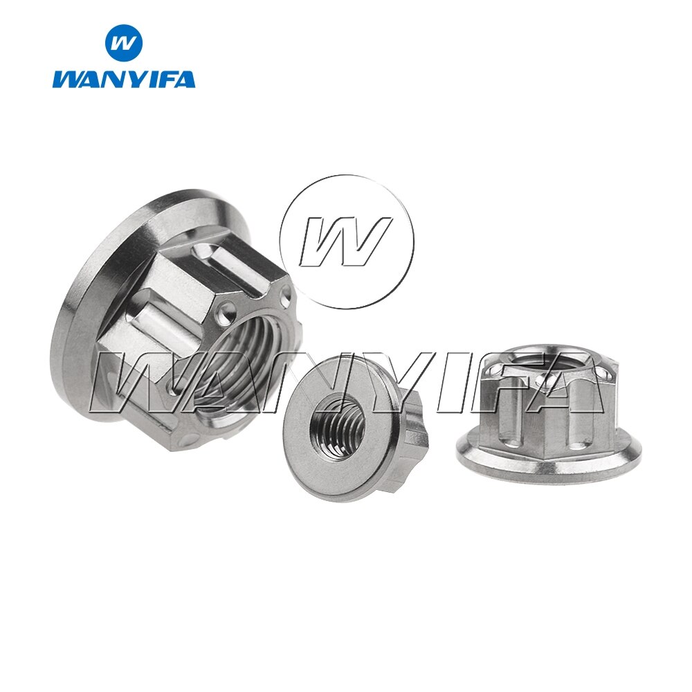 Wanyifa-tuercas de titanio Ti M6 M8 M10, tornillos de tuerca con reborde para accesorios de bicicleta