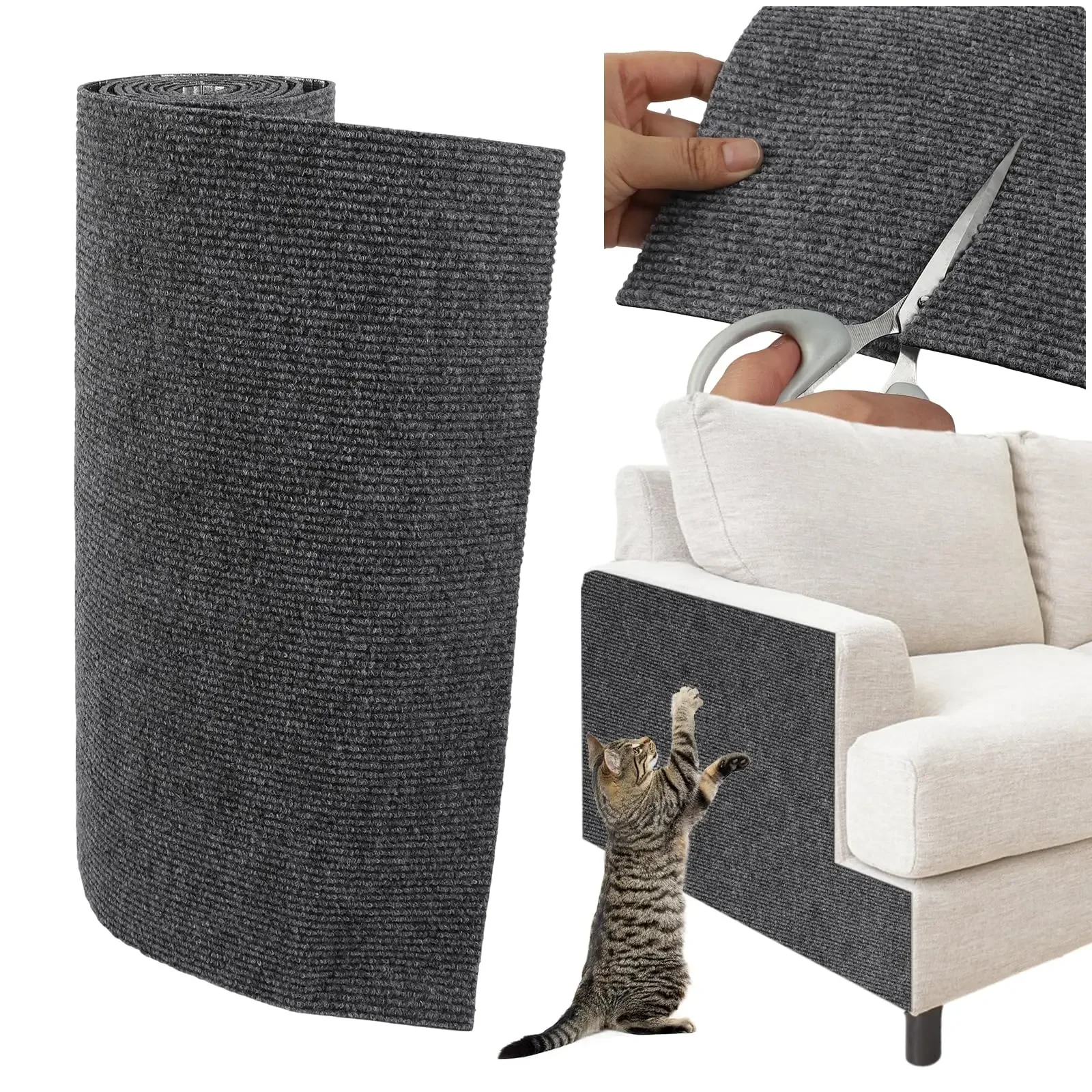 Anti Kat Kras Bank DIY Katten Krasplank Sofa Bescherming Poten Verscherpen Trimbaar zelfklevend Tapijt Katten Krasplank